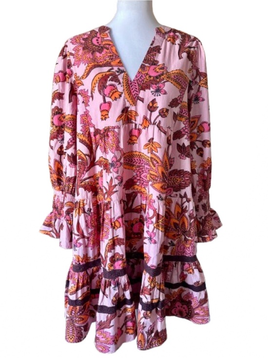 Tuckernuck Dresses & Skirts - Tuckernuck NWT Pink Paisley Sunset Chintz Kenzo Dress Sz S Babydoll Smocked Cuff